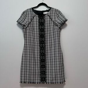 Chic Black and White Plaid Dress